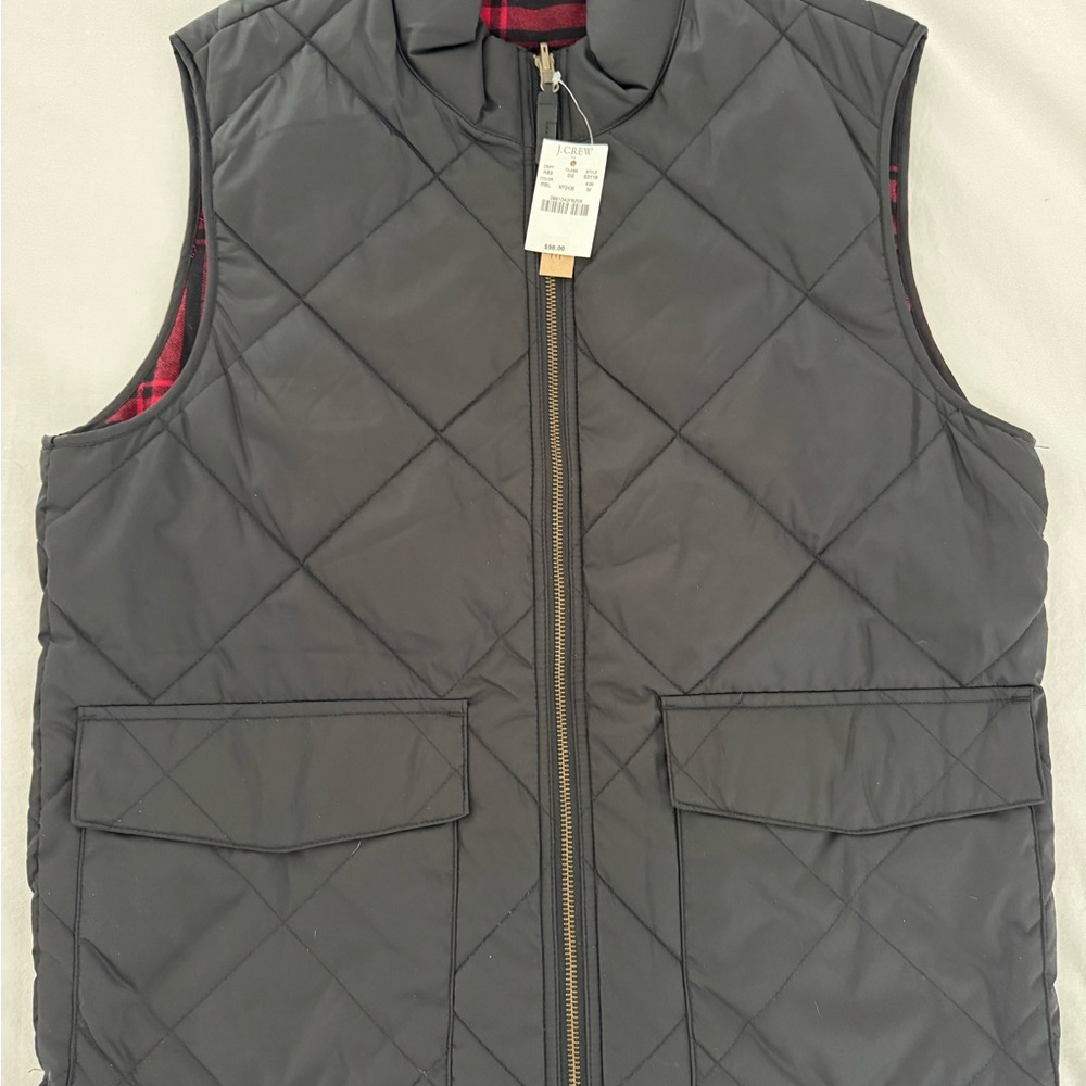 J. Crew Men's Dark Gray Quilted Vest